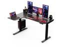 Eureka Ergonomic® L Shaped Electric Standing Desk 61", Electric Height Adjustable Stand Up Desk for Home Office Workstation, Black, Left Side