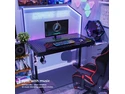 EUREKA ERGONOMIC 43 inch RGB Gaming Desk, Home Office Computer Desk with LED Lights APP Control Music Sync Color Changing, Free Handle Rack, Cup Holder and headphone Hook, Black