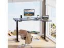 Eureka Ergonomic® L Shaped Electric Standing Desk 61", Electric Height Adjustable Stand Up Desk for Home Office Workstation, Black, Right Side