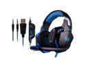 KOTION EACH G2000 Over-ear Game Gaming Headphone Headset Earphone Headband with Mic Stereo Bass LED Light for PC Game (Blue)