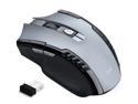 E-books M34 6-Button Ergonomic Optical Wireless Gaming Office Mouse with Adjustable 1000 / 1200 / 1600 DPI, Low Power Consumption for Mac / Windows - Gray / Black