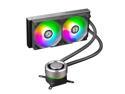 LIAN LI GALAHAD AIO240 RGB BLACK, Dual 120mm Addressable RGB Fans AIO CPU Liquid Cooler, LGA1700 bracket Included