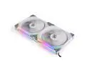 LIAN LI UNI FAN SL140 RGB WHITE  2X 14CM FAN PACK WITH CONTROLLER  ---UF-SL140-2W