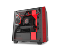 NZXT H400 - MicroATX PC Gaming Case - Tempered Glass - Enhanced Cable Management - Water Cooling Ready - Black/Red