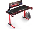 Vitesse 55 inch Gaming Desk, Ergonomic Office PC Computer Desk with Full Desk Mouse Pad, T-Shaped Gamer Tables Pro with USB Gaming Handle Rack, Stand Cup Holder&Headphone Hook