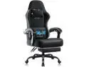 Vitesse Big and Tall Gaming Chair 300lb Weight Capacity,Gamer Chairs for Adults,Video Game Chair with Footrest,Racing Style Computer Gamer Chair with Headrest and Lumbar Support Grey