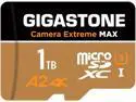 [5-Yrs Free Data Recovery] GIGASTONE 1TB Micro SD Card, Camera Extreme MAX, MicroSDXC Memory Card for GoPro, Action Camera, DJI, 4K UHD Video, R/W up to 160/140 MB/s, UHS-I U3 A2 4K C10