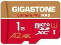 [5-Yrs Free Data Recovery] Gigastone 1TB Micro SD Card, 4K Camera Pro MAX, R/W up to 150/140 MB/s, 4K Video Recording for GoPro, DJI, Drone, MicroSDXC Memory Card UHS-I A2 V30 U3, with Adapter