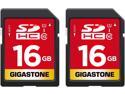 GIGASTONE 16GB SDHC Memory Card, 2 Pack Premium Series, Transfer Speed Up to 80MB/s for Photos, Videos, Music, Files, Camcorder, Camera, PC, Class 10 U1 UHS-I, with 2 mini cases