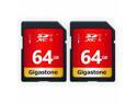 GIGASTONE 64GB 2 Pack SD Card UHS-I U1 Class 10 SDXC Memory Card High Speed Full HD Video Canon Nikon Sony Pentax Kodak Olympus Panasonic Digital Camera with 2 Mini Cases