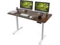 Homall Electric Height Adjustable Standing Desk 55 Inches Computer Desk Stand Up Home Office Workstation Desk T-Shaped Metal Bracket Desk with Wood Tabletop and Memory Preset Controller (Nut-brown)