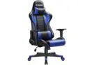 Homall High Back Gaming Chair Office Chair Executive Leather Computer Chair Racing Ergonomic Adjustable Swivel Desk Chair with Headrest and Lumbar Support (Blue)