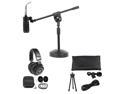 Audio Technica AT2020USB+ Podcast Podcasting Microphone+Headphones+2 Stands