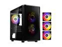 BitFenix Nova Mesh mATX (Micro ATX, Mini ITX) PC Gaming Case ARGB Edition Black, 3 x ARGB Fans Pre-Installed, 240mm AIO Support at Top, GPU Length Support Up To 345mm