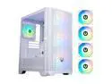 BitFenix NOVA MESH SE TG ARGB Edition Case, White Body/White Mesh, Tempered Glass Side Panel, ATX/Micro ATX/Mini ITX Form Factor, 4 x 3 pin 5V ARGB Fans Pre-installed, BFC-NSE-300-WWGKW-4A