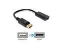 DP to HDMI Cable,Male to Female Converter Adapter Cable Black