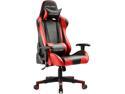 GTRACING Gaming Chair Racing Office Computer Game Chair Ergonomic Backrest and Seat Height Adjustment with Pillows Recliner Swivel Rocker Headrest and Lumbar Tilt E-Sports Chair (Black/Red)