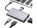 USB C to HDMI VGA Adapter, USB Type-C Hub with 4K HDMI, 1080P VGA, Compatible with MacBook Pro, Chromebook and More USB Type-C Devices