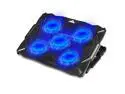 PCCooler Laptop Cooling Pad 5 Quiet Fans Laptop Cooler, Support Up to 17.3 Inch Heavy Duty Notebook, Laptop Cooling Stand with LED Light (BLUE)