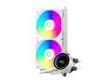 PCCOOLER CPS DA240 ARGB AIO CPU Liquid Cooler, 240mm Radiator, 260W TDP, Infinity Halo ARGB Effect, High-Performance 3000RPM Pump Speed, for Intel LGA 20XX/1851/1700/1200/115X & AMD AM5/AM4, White