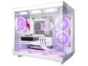 PCCOOLER CPS C3 T500 ARGB PC Case, Dual-Chamber Mid-Tower ATX Case, Desktop Computer Case w/ 6 ARGB Fans Pre-installed w/ Fan Hub, Column-Free Design, Tempered Glass, USB 3.1 Gen 2 Type-C, White