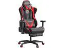 AutoFull Gaming Chair Desk Chair Office Chair Racing Style Ergonomic High Back Computer Chair with Height Adjustment, Footrest,Headrest and Lumbar Support E-Sports Swivel Chair,red