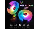 6 Pack RGB Case Fans,COOLMOON 120mm Silent Computer Cooling PC Case Fan Addressable RGB Color Changing LED Fan with Remote Control,Music Rhythm Sync & 5V ARGB Motherboard Sync