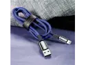 Baseus iPhone Charger Cable,Smart LED Auto Disconnect Lightning nylon Braided 3.3FT/1M Sync Charge USB Data Cable For iPhone XR/XS/XS Max,8/8 Plus X 7/7 Plus, 6/6 Plus, 6s/6s Plus, iPad - Blue