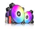 120mm Pc Case Fans,Asiahorse Magic-N Addressable Rgb Color Changing Led Fan with Remote Control Sync & 5V ARGB Motherboard (3Pack black)