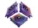 Asiahorse FS-9001 120mm Triple Light Loop Silent 20 LED Addressable RGB Fan with 5V Motherboard Sync/Analog PWM Controller (Purple 3 pack )