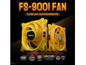 Asiahorse FS-9001 120mm Triple Light Loop Silent 20 LED Addressable RGB Fan with 5V Motherboard Sync/Analog PWM Controller (Yellow 3 pack )