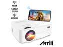 WiFi Bluetooth Projector - Artlii Enjoy 2 Mini Projector for iPhone Support Full HD 1080P, Keystone & Zoom, Outdoor Movie Home Theater Projector Compatible with TV Stick, iOS, Android