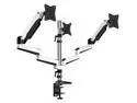 ERGEAR Triple Monitor Stand - Full Motion Articulating Aluminum Gas Spring Monitor Mount Fit Three 17 to 32 inch LCD Computer Screens with Clamp, Grommet Kit-White