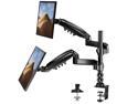 ERGEAR Dual Monitor Stand - Height Adjustable Gas Spring Double Arm Monitor Mount Desk Stand Fit Two 13 to 32 inch Screens with Clamp, Grommet Mounting Base, Each Arm Hold up to 19.8lbs