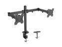 HUANUO Dual Monitor Stand - Double Articulating Arm Monitor Desk Mount - Adjustable VESA Bracket with C Clamp, Grommet Mounting Base for Two 13-27 Inch LCD Computer Screens - Holds up to 17.6lbs