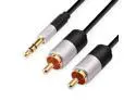15ft Stereo Audio Cable 3.5mm Male to 2 RCA Male Adapter Y Splitter Cord for Car
