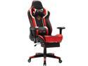 Ficmax Ergonomic Gaming Chair Recliner Computer Chair for Gaming Racing Style Office Chair PU Leather Ergonomic E-Sports Chair Height Adjustable Gaming Desk Chair with Massage Lumbar Support Footrest