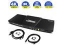 TESmart HDMI KVM Switch 2 input 2 output  Dual Monitor KVM Switch  Extended Display, 4K 3840*2160@60Hz, Support HDR 10, HDCP 2.2, With audio  output and USB 2.0 port