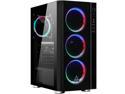 Montech FIGHTER 600 ATX Mid-Tower Computer Gaming Case/ Pre-Installed Rainbow Fans*4, High-Airflow, Full Mesh Panel, Pull-out Glass, Hard Drive Installation, Magnetic Dust Filter/ ATX, Mini-ITX