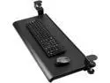 Keyboard Tray Under Desk, Slide-Out Enlarged Keyboard Mouse Holder, Ergonomic Clamp on Computer Drawer Extender Measuring 26.3” x 11.8” Black
