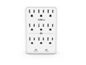POWRUI Surge Protector, 9-Outlet Extender Wall Plug, 3 Prong Outlets, Power Adapter Splitter with 2100 Joules, Easy Install, White(AHRISE)