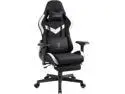Dowinx Gaming Chair Breathable Fabric Office Chair with Pocket Spring Cushion and 4D Armrests, High Back Ergonomic Computer Chair Swivel Task Chair with Footrest and Massage Lumbar Support (Black)