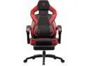 Dowinx Gaming Chair with Footrest - Big and Tall, Wide Back Gamer Chair with Massage for Adults, 300lbs Capacity, Black Red