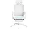 Dowinx Ergonomic Office Chair,Breathable Mesh Computer Chair with Pocket Spring Cushion,Comfy Desk Chair with Adjustable Lumbar Support and Headrest,LS-66WB0102 White