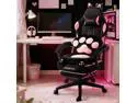 Dowinx Cute Gaming Chair with Cat Ears and Paw Lumbar Seat Cushion, Ergonomic Computer Chair with Footrest, Kawaii Game Chair for girls, Reclining PC Game Chair for Home Use, Black Pink Dowinx Cute Gaming Chair with Cat Ears and Paw Lumbar Seat Cushion, Ergonomic Computer Chair with Footrest, Kawaii Game Chair for girls, Reclining PC Game Chair for Home Use, Black Pink