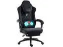Dowinx Gaming Chair Fabric with Heated Massage Lumbar Support, Big and Tall Game Chair with Breathable Fabric Material, High Back Computer Chair with Footrest and Pocket Spring Cushion for Adult