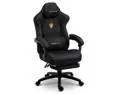 Dowinx Gaming Chair Big and Tall, Suede Fabric Game Chair with Pocket Spring Cushion, High Back Ergonomic Office Chair with Footrest for Adults 440LBS, Black