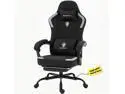 Dowinx Ergonomic Gaming Chair,Reclining Computer Chair with Adjustable Footrest & Headrest,Office Chair with Breathable Fabric,Desk Chair with Wide Cushion,Black
