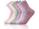 Footfox 6 Pairs Women Wool Socks, Super Comfort, Vintage Knit Casual Cotton Socks, Multicolor, Size 5-9 - FWS100