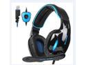 SADES SA-902 Stereo Headset 7.1 Surround USB Gaming Headphone Headset with Mic Cobra Design for PC Game